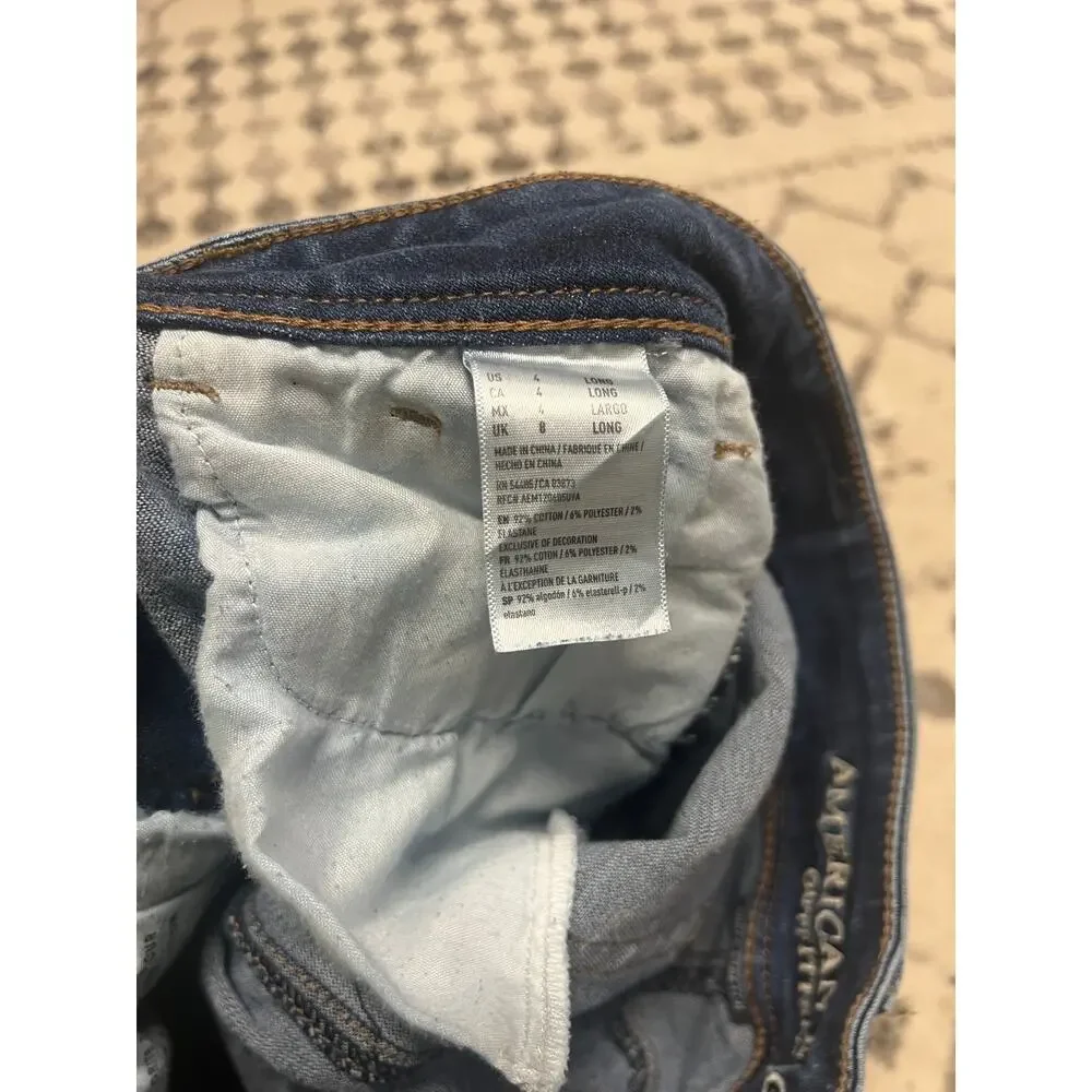 American Eagle Women's Jeans Flare Leg Low Rise Size 4 Long 4L - Picture 12 of 12